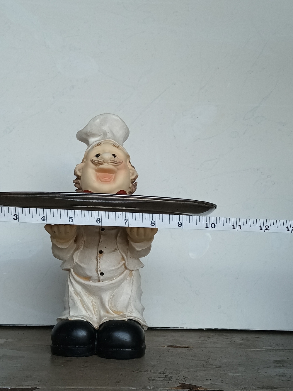 Vtg Italian Fat Chef Resin Figurine StatueW/Platter Kitchen Restaurant Decor - Picture 6 of 8
